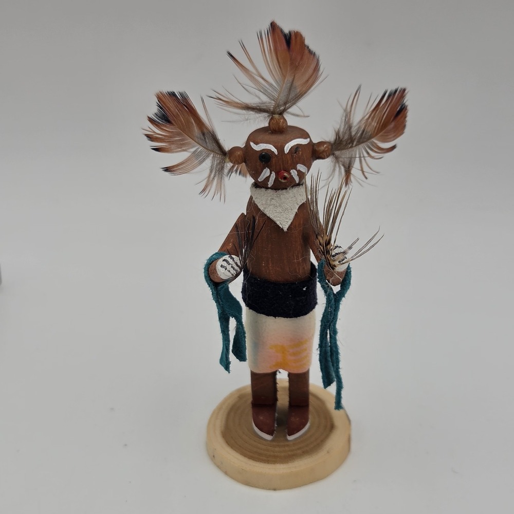 Vintage Hopi Mudhead Handmade Native American Kachina Doll 4" By LAC